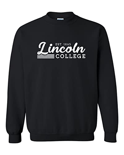 Vintage Lincoln College Est 1865 Crewneck Sweatshirt - Black