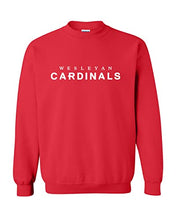 Load image into Gallery viewer, Wesleyan University Mascot Text Crewneck Sweatshirt - Red
