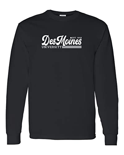 Vintage Des Moines University Long Sleeve T-Shirt - Black