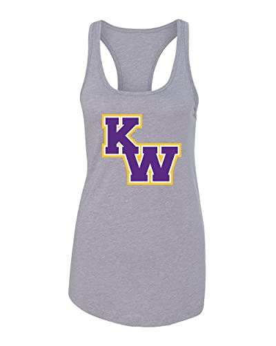 Kansas Wesleyan University KW Ladies Tank Top - Heather Grey