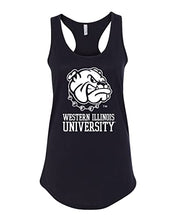 Load image into Gallery viewer, Western Illinois Leatherneck Mascot Ladies Tank Top - Black
