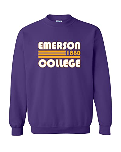 Retro Emerson College Crewneck Sweatshirt - Purple