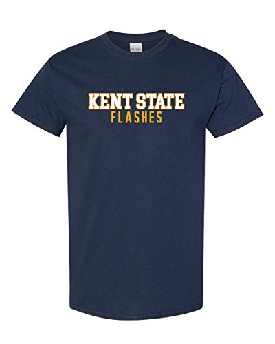 Kent State Flashes Block Two Color T-Shirt - Navy