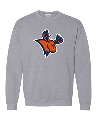 Utica University Moose Head Crewneck Sweatshirt - Sport Grey