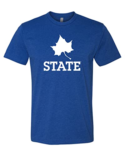 Indiana State White Leaf Soft Exclusive T-Shirt - Royal