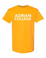 Load image into Gallery viewer, Adrian College Stacked 1 Color White Text T-Shirt - Gold
