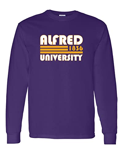 Retro Alfred University Long Sleeve Shirt - Purple