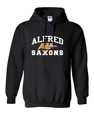 Alfred University AU Saxons Logo Hooded Sweatshirt - Black