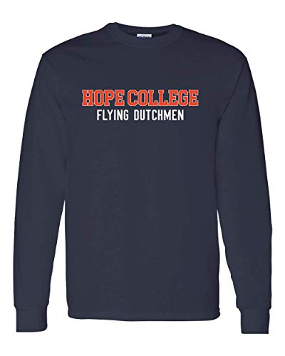 Hope College Flying Dutchmen Two Color Long Sleeve - Navy