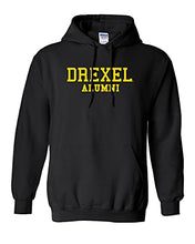 Load image into Gallery viewer, Drexel University Alumni Gold Text Hooded Sweatshirt - Black
