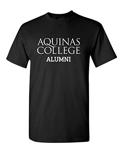 Aquinas College Alumni 1 Color Text Adult T-Shirt - Black