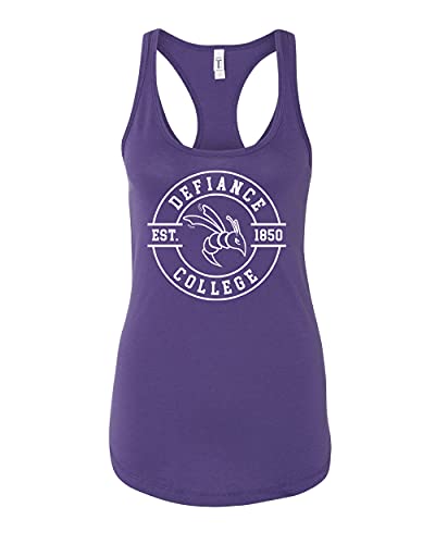 Defiance College Circle One Color Ladies Tank Top - Purple Rush