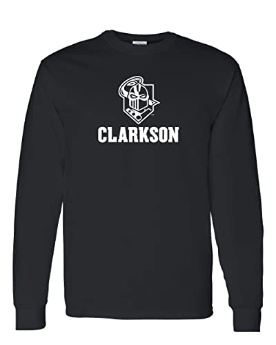 Clarkson University Logo One Color Long Sleeve T-Shirt - Black