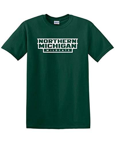 Northern Michigan Wildcats Text Only T-Shirt - Forest Green