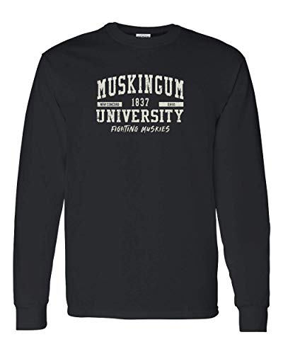 Muskingum University Fighting Muskies Long Sleeve T-Shirt - Black