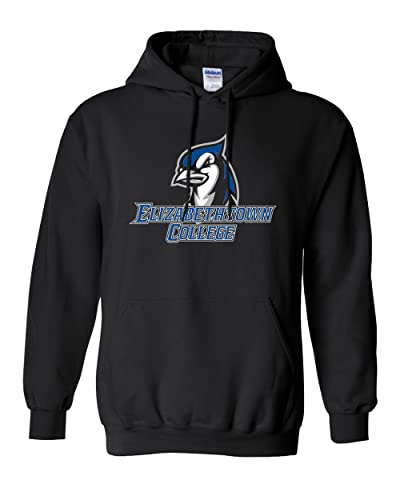 Elizabethtown College Mascot Logo Hooded Sweatshirt - Black