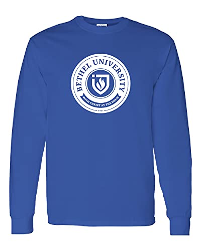Bethel University Circle Logo One Color Long Sleeve Shirt - Royal