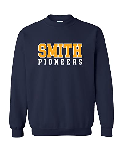 Smith College Pioneers Text Crewneck Sweatshirt - Navy