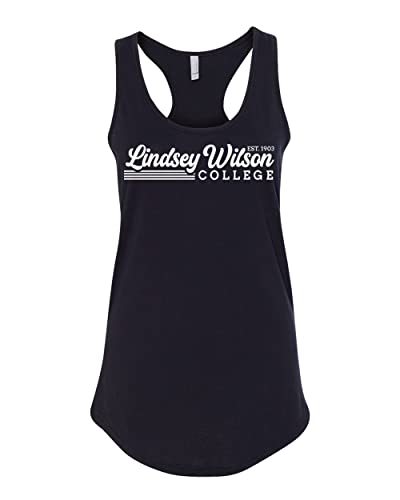 Vintage Lindsey Wilson College Ladies Tank Top - Black