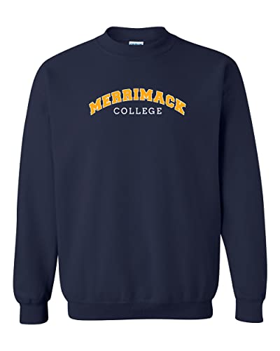Merrimack College Block Letters Crewneck Sweatshirt - Navy