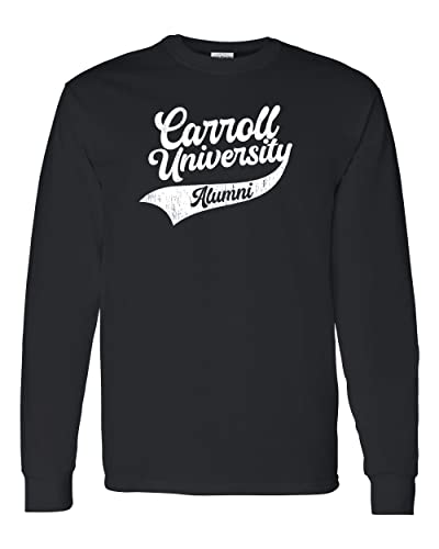 Vintage Carroll University Alumni Long Sleeve T-Shirt - Black
