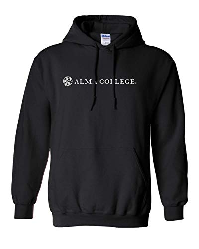 Premium Alma College 1 Color Text Adult Hooded Sweatshirt Alma College Scotty Student and Alumni Mens/Womens Hoodie - Black