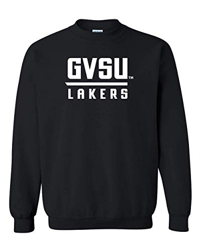 GVSU Lakers Stacked One Color Crewneck Sweatshirt - Black