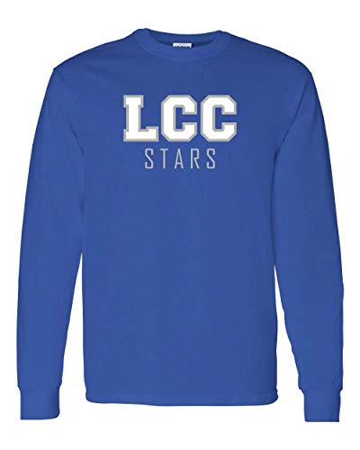LCC Stars Block Text Two Color Long Sleeve - Royal