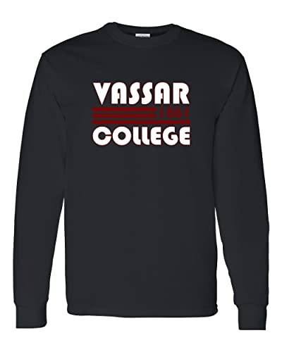 Retro Vassar College Long Sleeve Shirt - Black