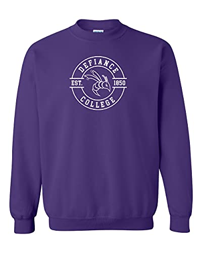 Defiance College Circle One Color Crewneck Sweatshirt - Purple