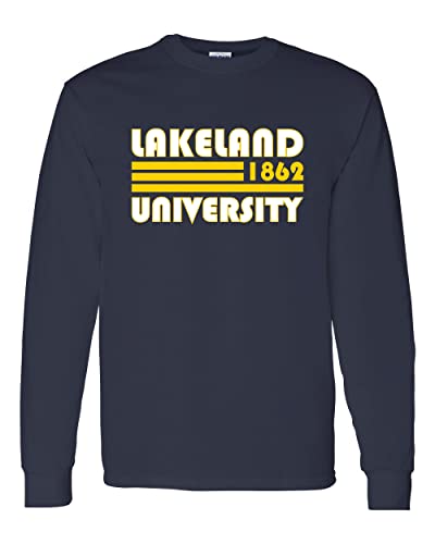Retro Lakeland University Long Sleeve T-Shirt - Navy