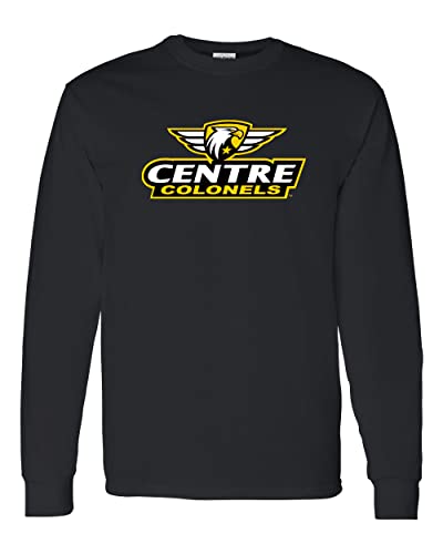 Centre College Full Logo Long Sleeve T-Shirt - Black