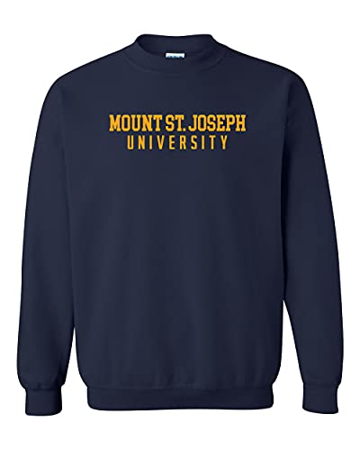 Mount St Joseph Flashes Text One Color Crewneck Sweatshirt - Navy