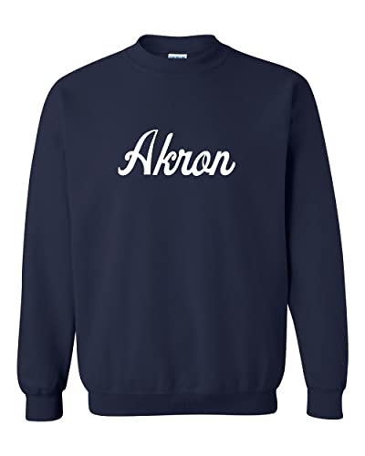 University of Akron Script Crewneck Sweatshirt - Navy