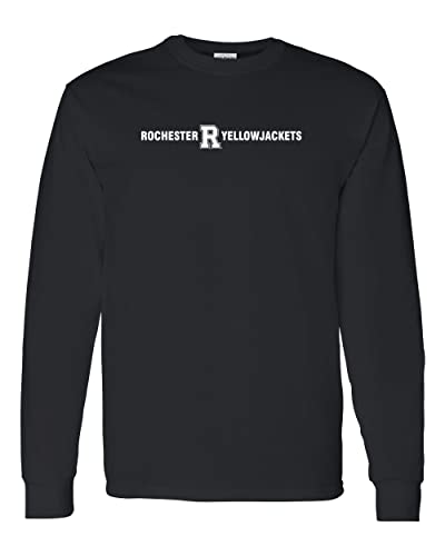 University of Rochester Straight Text Long Sleeve T-Shirt - Black