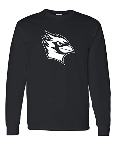 Wesleyan University 1 Color Mascot Long Sleeve T-Shirt - Black
