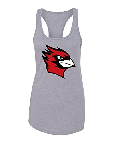 Wesleyan University Full Color Mascot Ladies Tank Top - Heather Grey