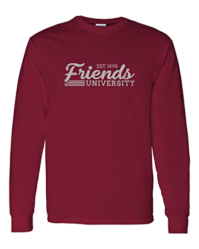 Vintage Friends University Long Sleeve T-Shirt - Cardinal Red