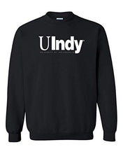 Load image into Gallery viewer, University of Indianapolis UIndy White Text Crewneck Sweatshirt - Black
