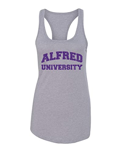Alfred University Block Letters Ladies Tank Top - Heather Grey