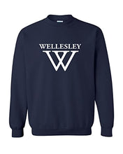 Load image into Gallery viewer, Wellesley College W Crewneck Sweatshirt - Navy
