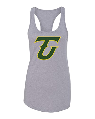 Tiffin University 2 Color TU Ladies Tank Top - Heather Grey