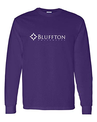 Bluffton University Logo One Color Long Sleeve Shirt - Purple