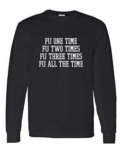 Furman University FU One Time Long Sleeve T-Shirt - Black