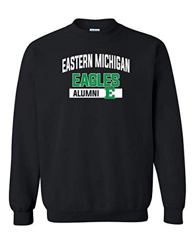 Eastern Michigan Eagles Alumni Two Color Crewneck Sweatshirt - Black