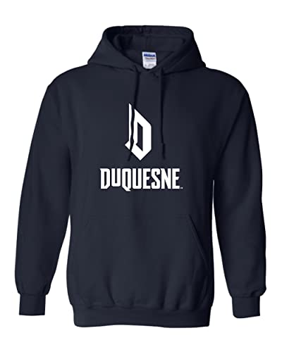 Duquesne University Stacked Hooded Sweatshirt - Navy