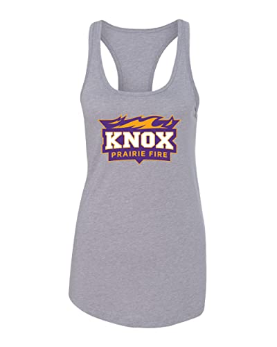 Knox College Full Logo Ladies Tank Top - Heather Grey