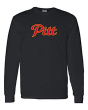 Load image into Gallery viewer, Grey Pittsburg State Pitt Logo Long Sleeve T-Shirt - Black
