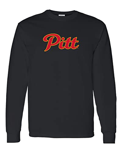 Grey Pittsburg State Pitt Logo Long Sleeve T-Shirt - Black