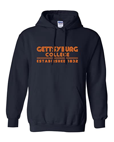 Gettysburg College Retro Text Hooded Sweatshirt - Navy